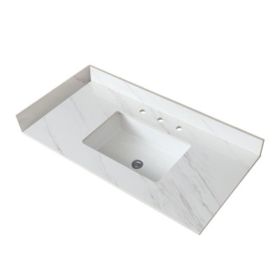Marble Vanity Top With 3 Pre-Drilled Faucet Holes