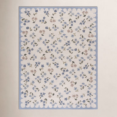 Hand-Tufted Wool Floral Outdoor Rug