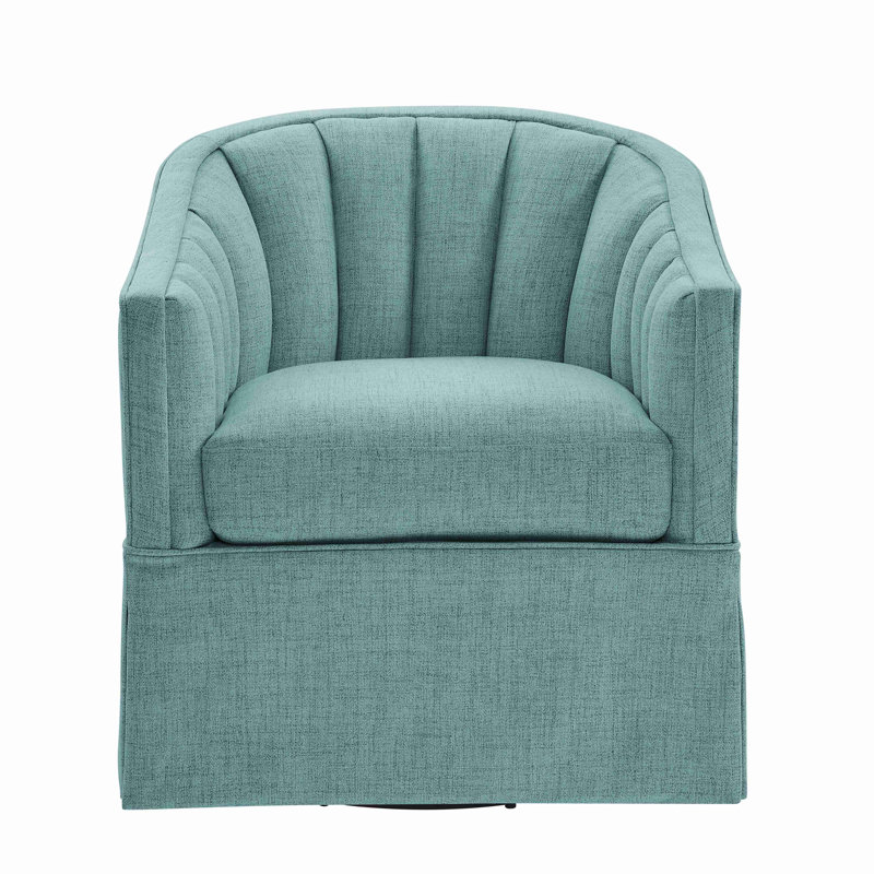 Fauteuil d'appoint pivotant à jupe, Bleu clair