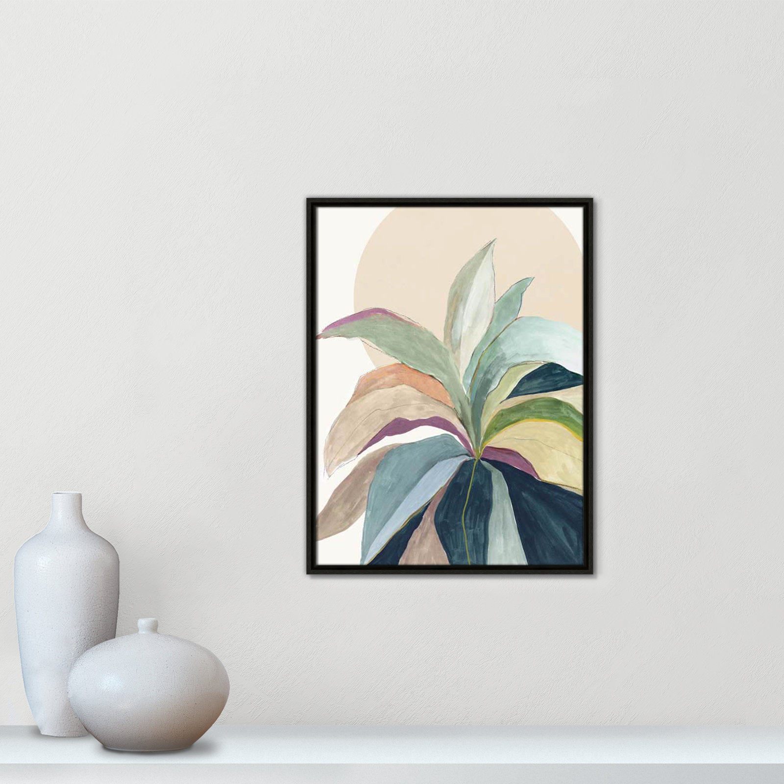 Sherbrooke Sunny Bright Leaves II by Asia Jensen Print, No Mat, Espresso Floater Framed, 25.5" H x 19.5" W x 2" D