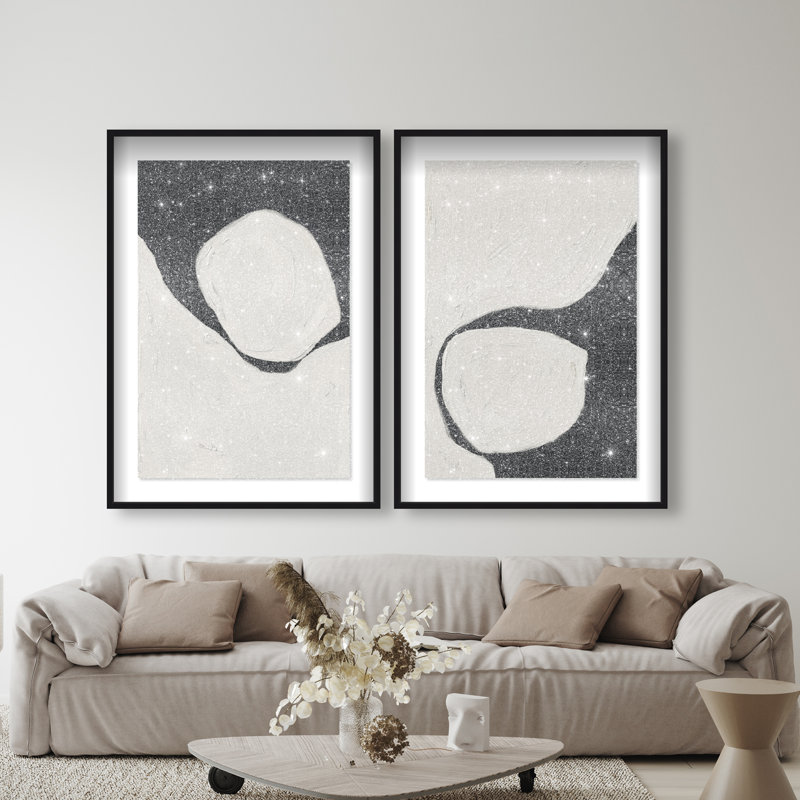 Neutral Balance Set Set by Oliver Gal, 37.5"H x 55.5"W, Black Shadowbox