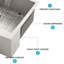 Évier de cuisine de ferme de 30 pouces - Lavabo de cuisine à cuve simple en acier inoxydable-118695775