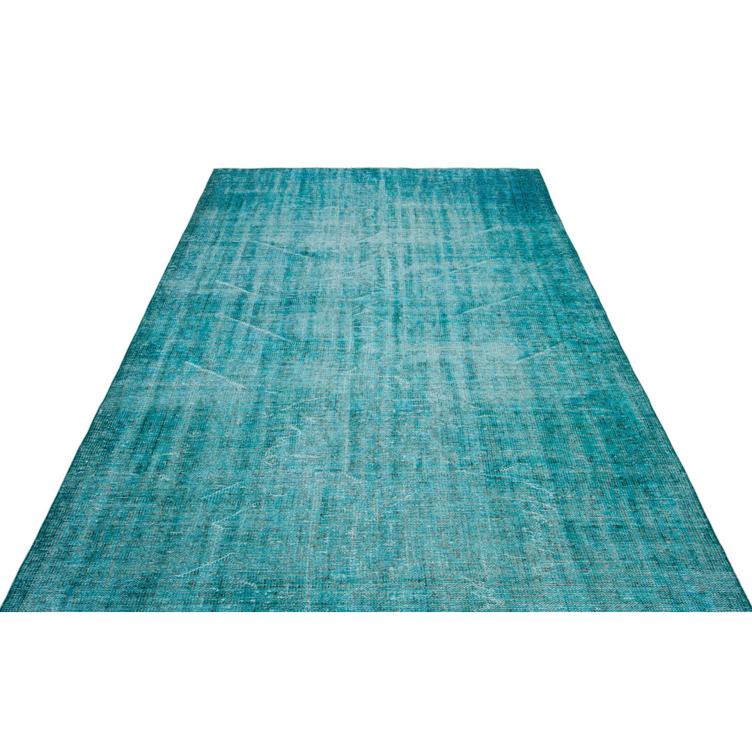 Atina Turquoise Vintage Wool Handmade Area Rug