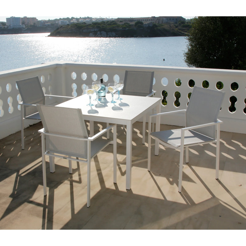 Mercury Dining Outdoor Dining Armchair, Seagull/Arctic White