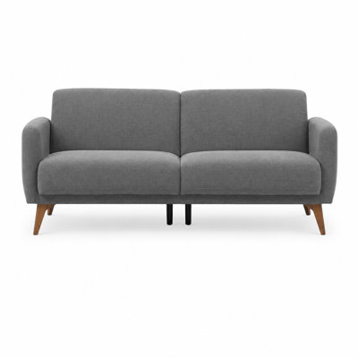 Contemporary 2-Seat Upholstered Loveseat with Tapered Wood Legs
