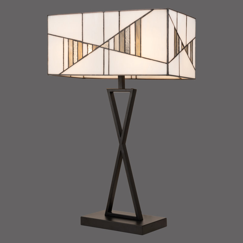 Lacon 64cm Tiffany Glass Art Deco Style Rectangle Table Lamp