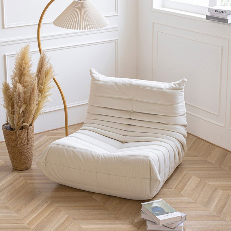 Chaise blanche à coussin 100% polyester, Polyester blanc
