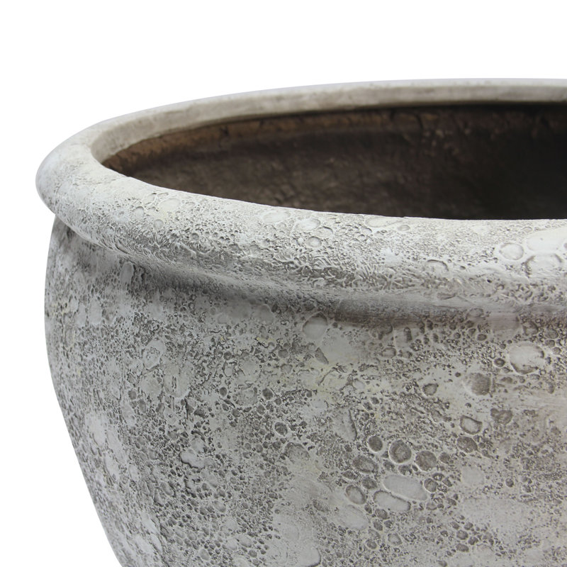 Pot de fleurs en fibre de pierre 2 pièces Gyula, Gris