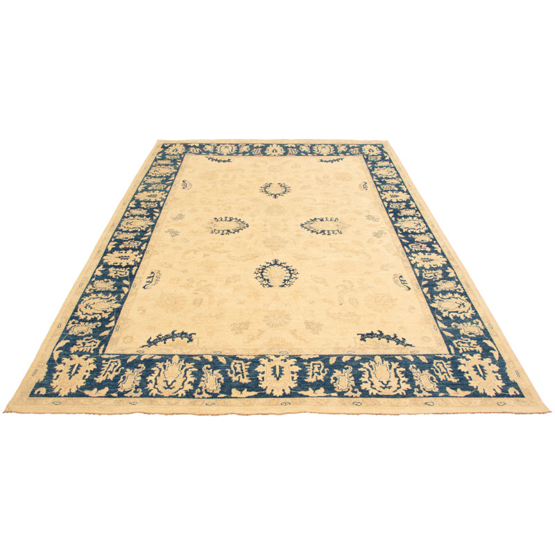 Tapis zone en laine 9 pi 9 po x 13 pi 8 po noué la 2010s one-of-kind- "main-of-kind-ushak DiPippo