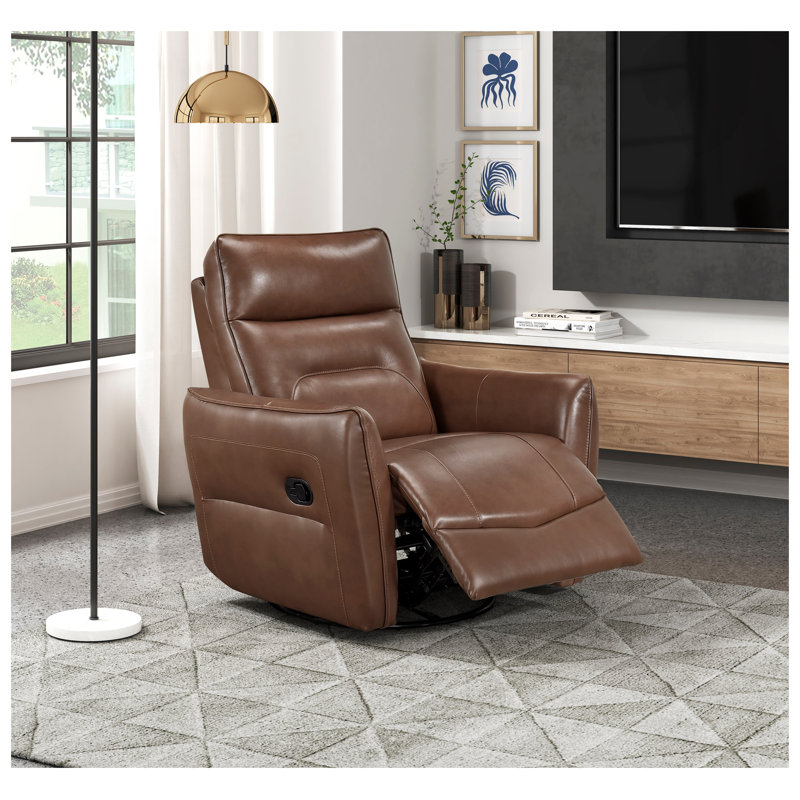 Fauteuil inclinable et oscillant en cuir Aqua, Aqua