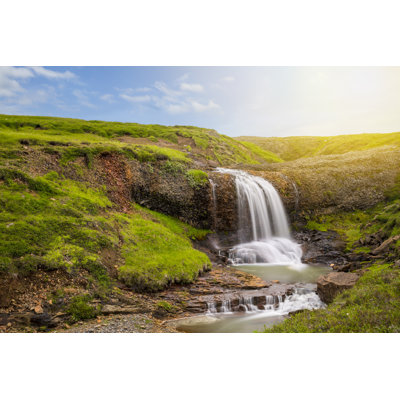 Icelandic Waterfall 1 Piece Wrapped Canvas Wall Art