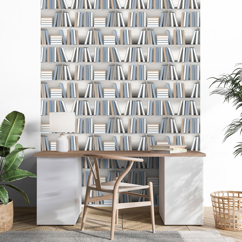 Papier peint bleu Nook Book, Bleu