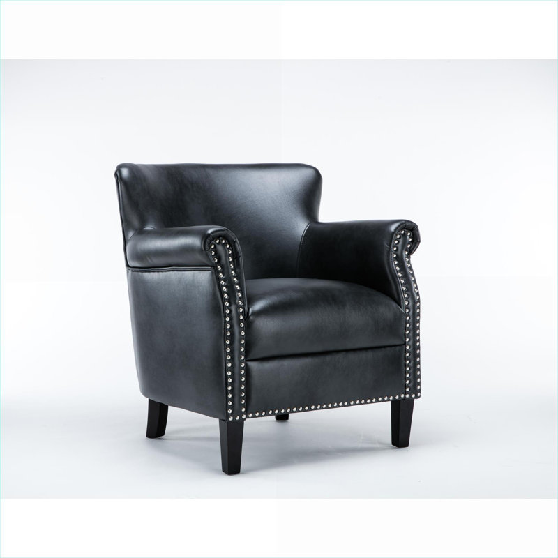 Fauteuil club à siège unique, revêtement en similicuir, sièges d'appoint confortables pour le salon, Gris