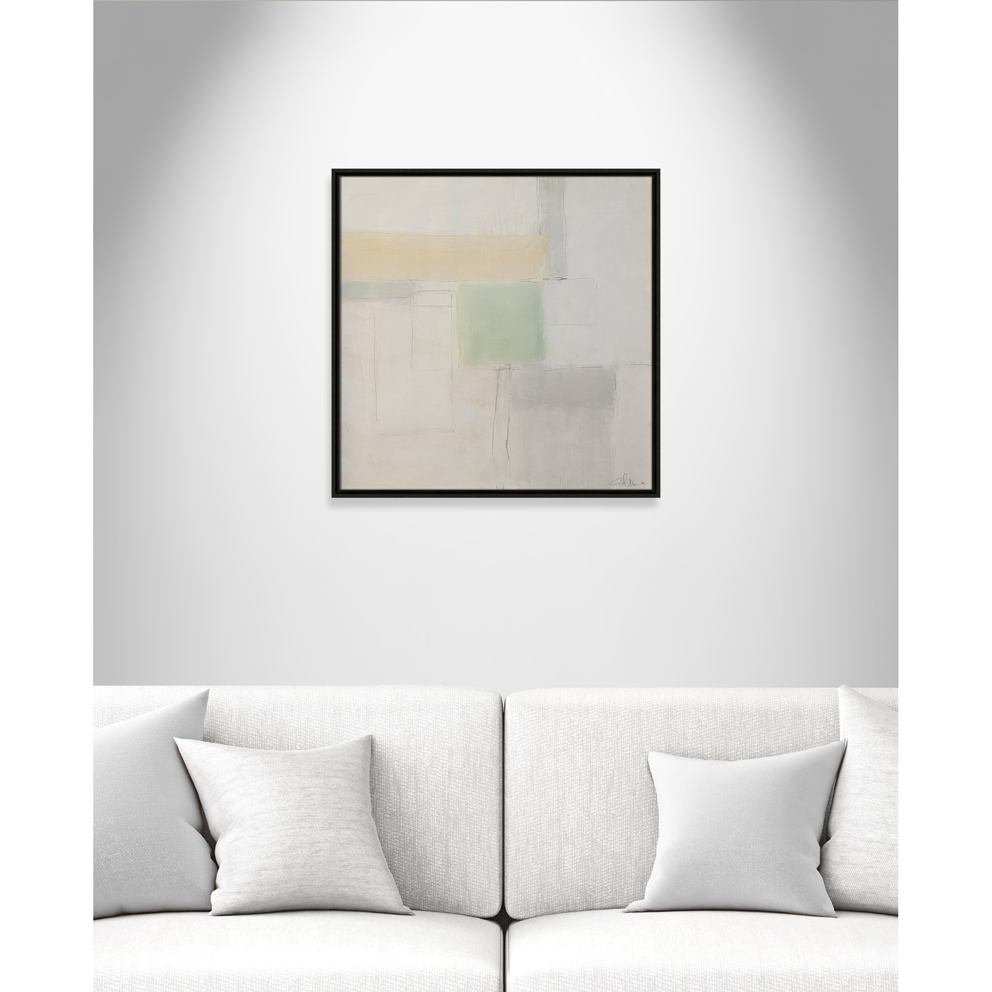 Powder Room Whispers-I by - Floater Frame Print on Canvas, Espresso Framed, 25.5" H x 25.5" W x 2" D