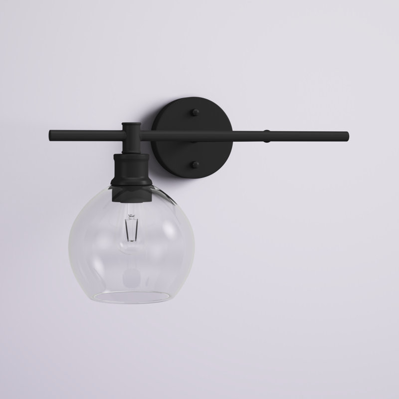 Drinkard Dimmable Bath Sconce, Clear, Black