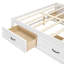 Lit plateforme double avec 6 tiroirs de rangement, blanc antique-174898055-174898058