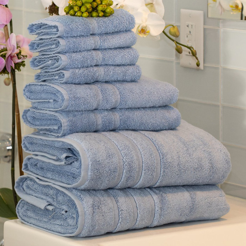 Ensemble de serviettes de luxe 8 pièces, Bleu