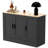 43.3”W  3 Door Buffet Cabinet, Coffee Bar Cabinet With Adjustable Shelf, Kitchen Buffet Sideboard For Living Room, Kitchen-101470215