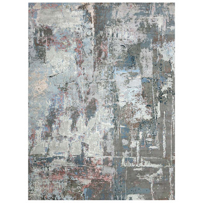 Hand Woven Silk and Wool Area Rug