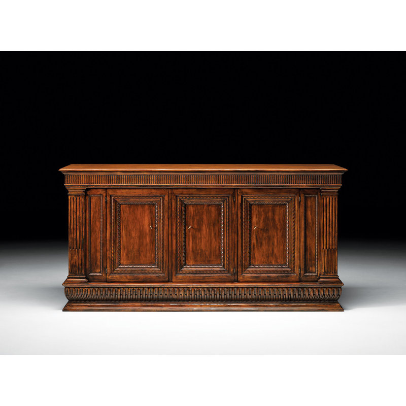 96" Wide Walnut Wood Sideboard
