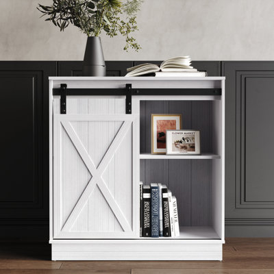 CABINET WITH SLIDING DOOR IN WHITE