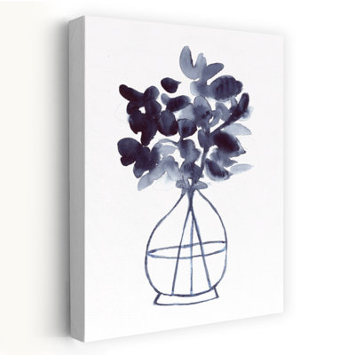 Contemporary Art Abstract Contemporary Minimalist Flower Wall Art by Janel Bragg - Wrapped Canvas Print