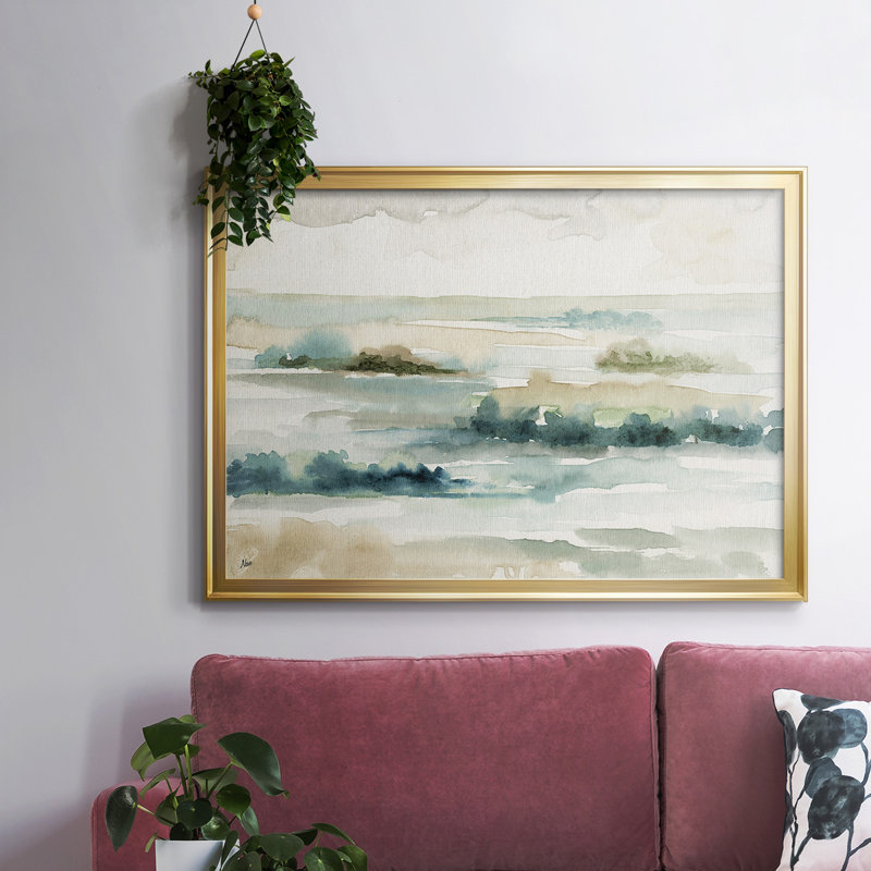 Toile tendue avec cadre panoramique pastel, H 26 po x l 38 po x P 1,5 po, Or