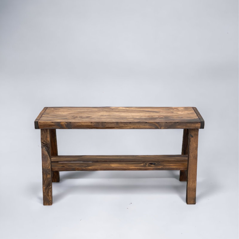 Banc de rangement en bois massif Minoo, Brun foncé