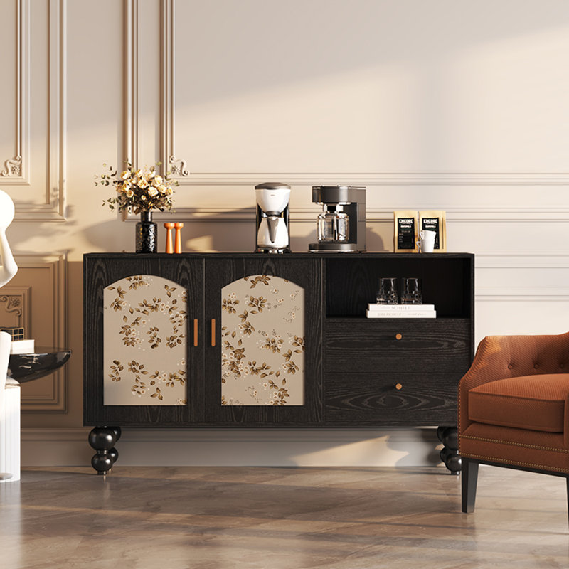 Buffet rétro français de luxe léger, Noir