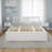 Queen Size Mid-Century Pine Solid Wood Platform Bed Frame with Headboard Slat Support-97272524-97272526