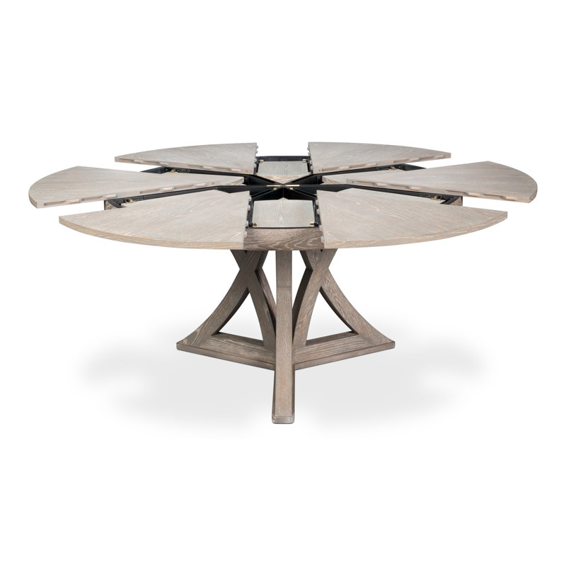 Casual Oak Round Dining Table, 30"H x 55"L x 55"W, Moonskin