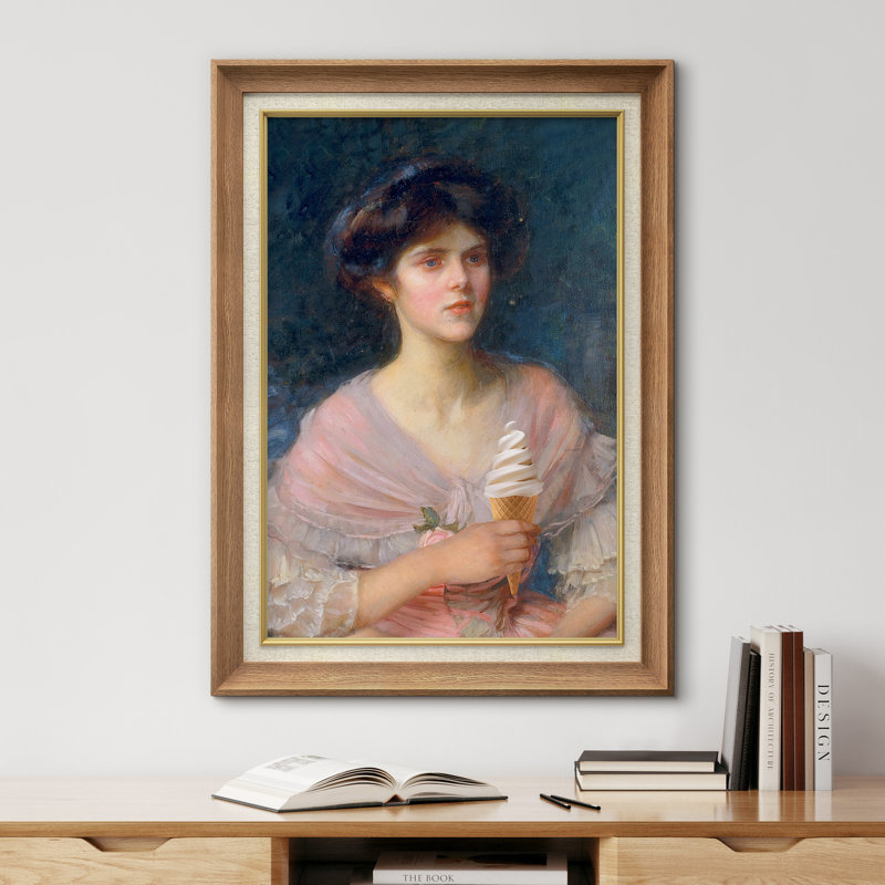 "Cône de crème glacée" sur toile, Cadre naturel de qualité supérieure, H 36 po x l 26 po