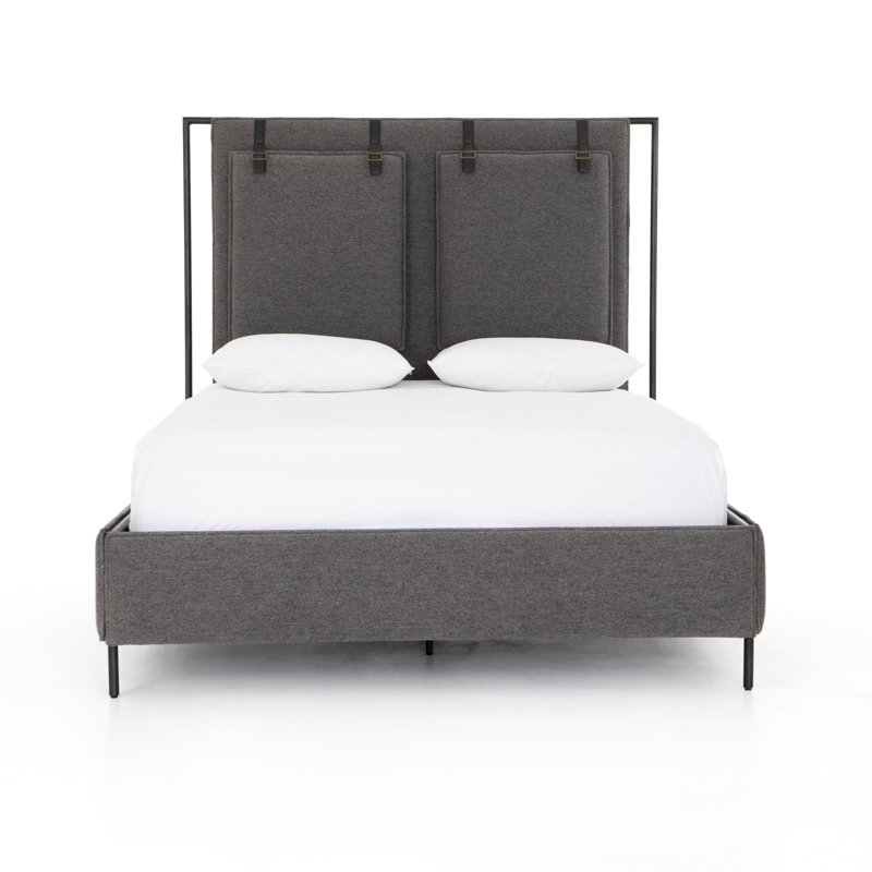Leigh Upholstered Bed, Dark Gray, King