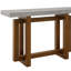 Table de bout en faux béton et plateau en noyer