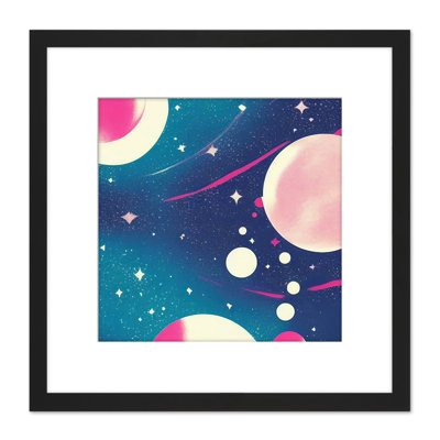 Cosmos Planets Stars Outer Space 1 Piece Single Picture Frame Wall Art