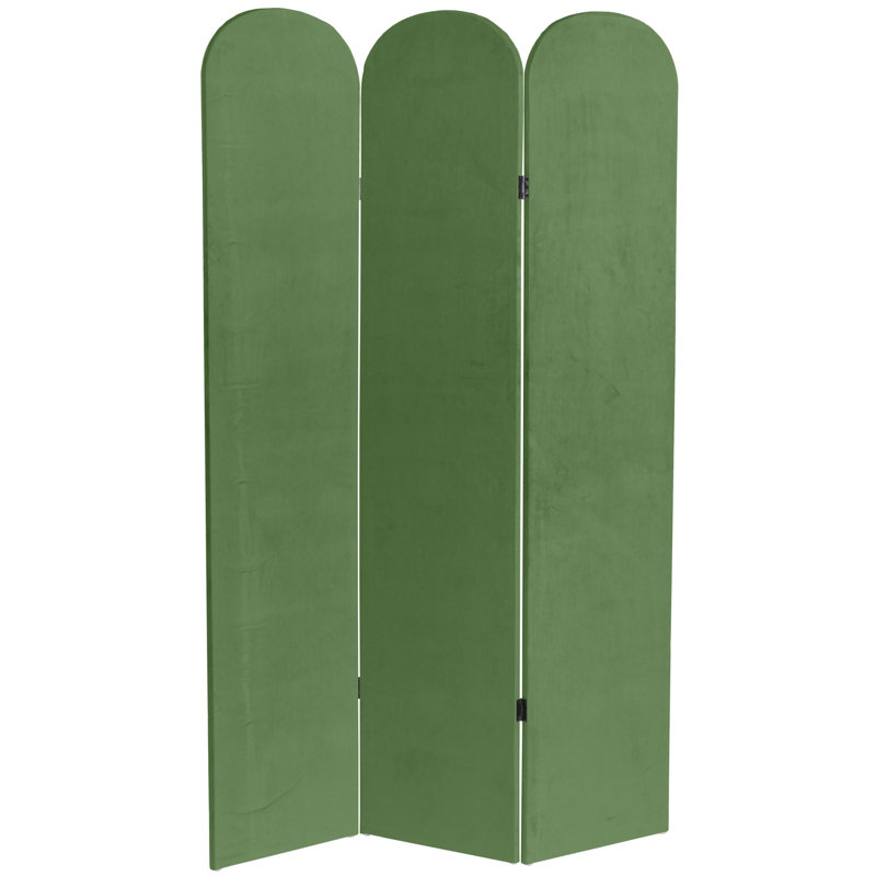 Cloison pliante en velours 3 panneaux Wayt, Vert