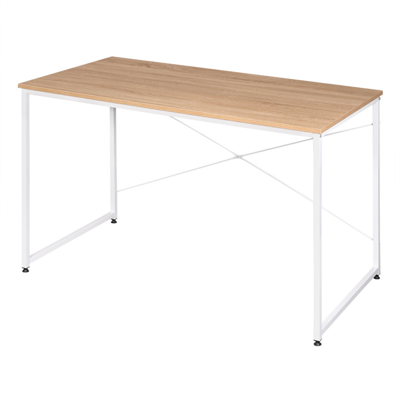 Akron Desk, Light Oak, White, 70cm H x 120cm W x 60cm D