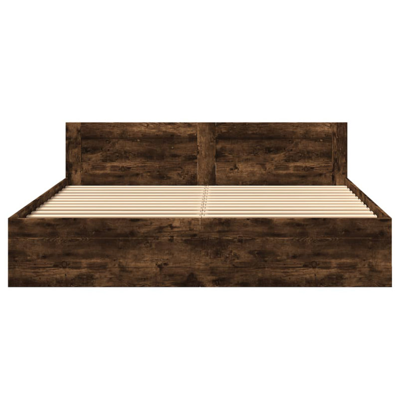 Storage Bed, Super King (6'), Smoked Oak