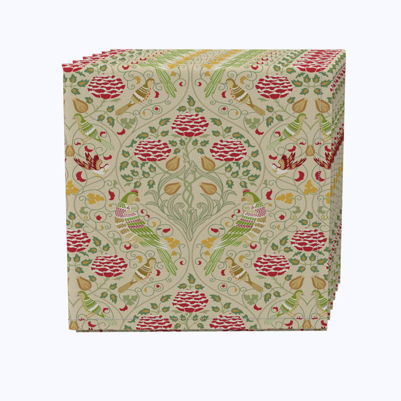 100% Cotton Bird/Floral Square Napkin