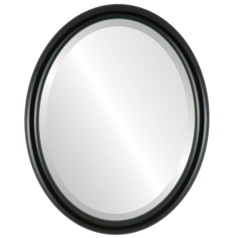 Rowles Oval Mirror, Gloss Black, 25.375" x 19.375"