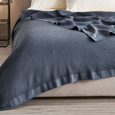 Cotton Waffle Weave Throw Blanket