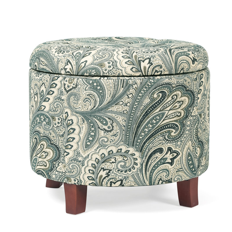 Upholstered Ottoman, Rustic Flower Polyester