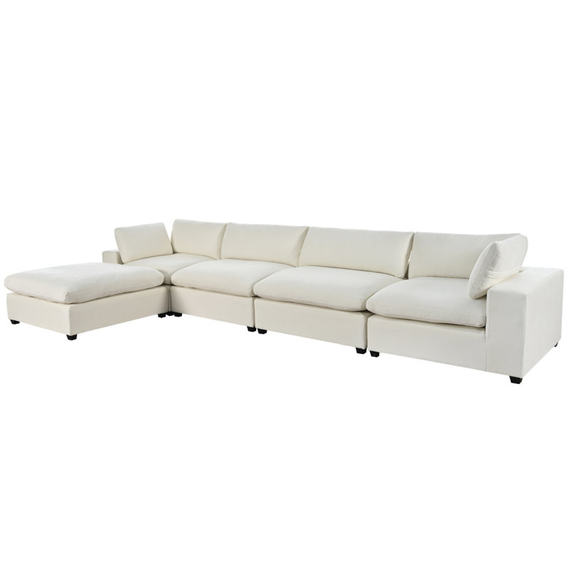 Canapé modulaire moderne pour 5 personnes, Beige