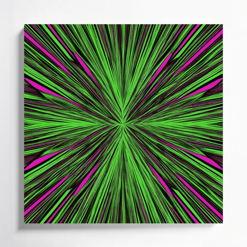 Art mural sur toile vert Op Art 19, H 12 po x l 12 po