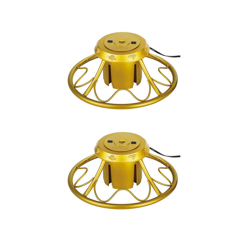 Home Heritage Golden Rotating Tree Stand for Trees up to 9 Feet Tall (2 Pack)