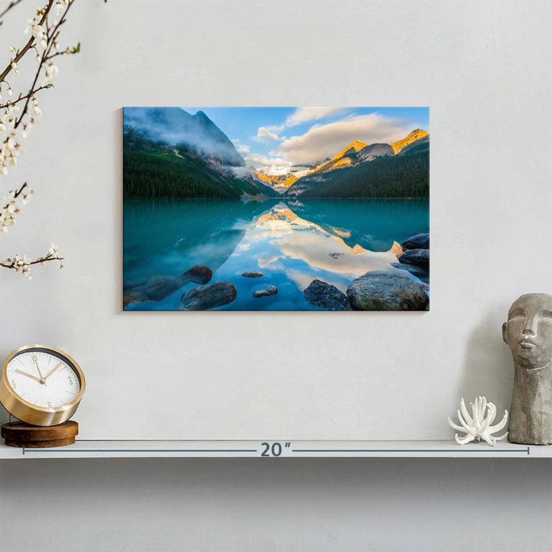 Alvord Lake Louise Sunrise Reflection, 8" H x 12" W