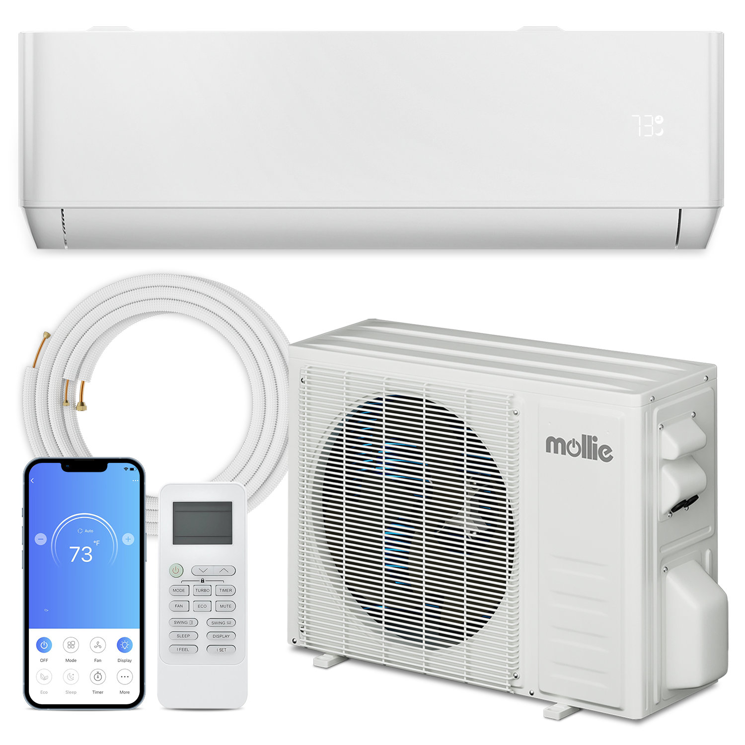 MoNiBloom 24000 BTU Ductless Mini Split Air Conditioner/Heating System  1500sq.ft Heat Pump | Wayfair