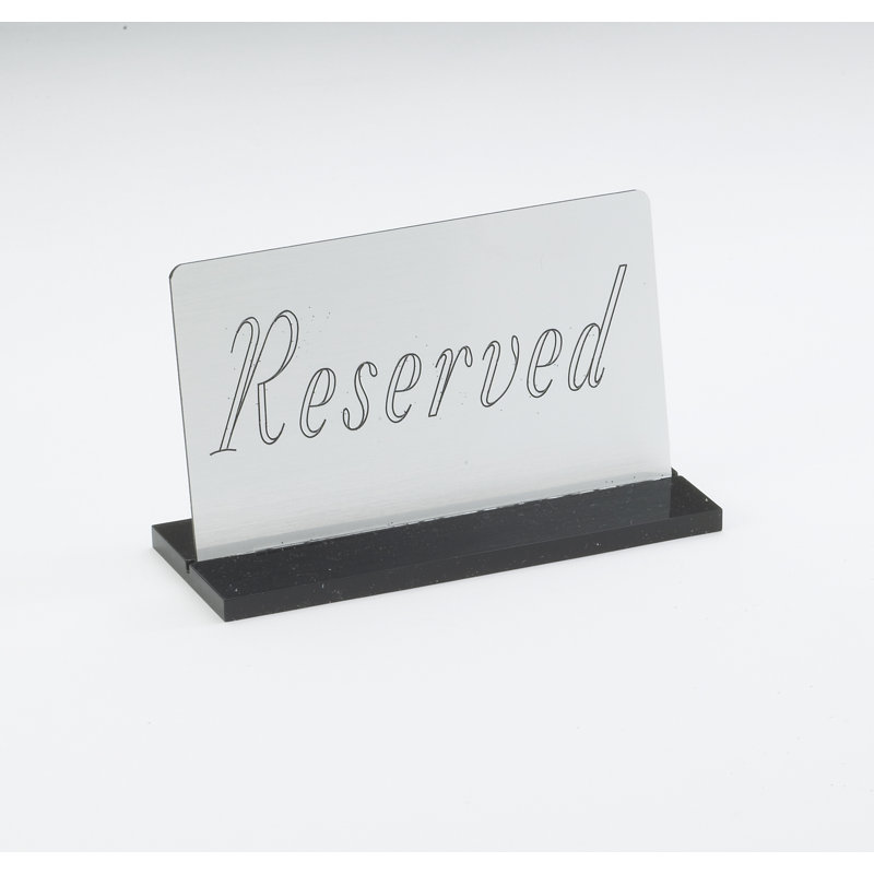 5" x 3" Acrylic "Reserved" Sign, Silver