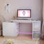Table de bureau moderne, bureau extensible avec tiroirs de rangement et tablette ouverte, bureau d'ordinateur avec huche et bibliothèque, bureau de direction en bois pour adolescents Bureau d'écriture pour ordinateur portable