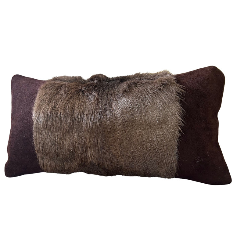 17X9 Black Springbok Pillow Case Suede